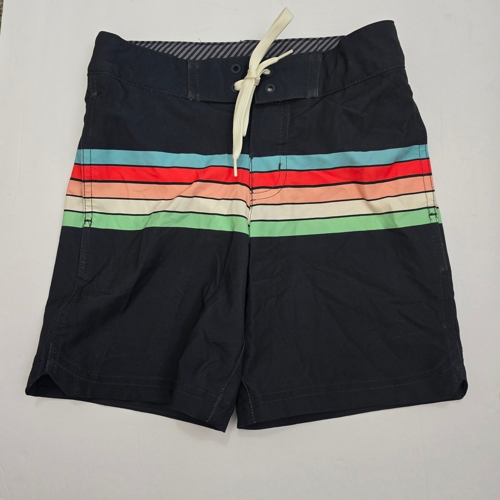 Art Class Boys Navy Blue Striped Board Shorts Swim Trunks Size 7